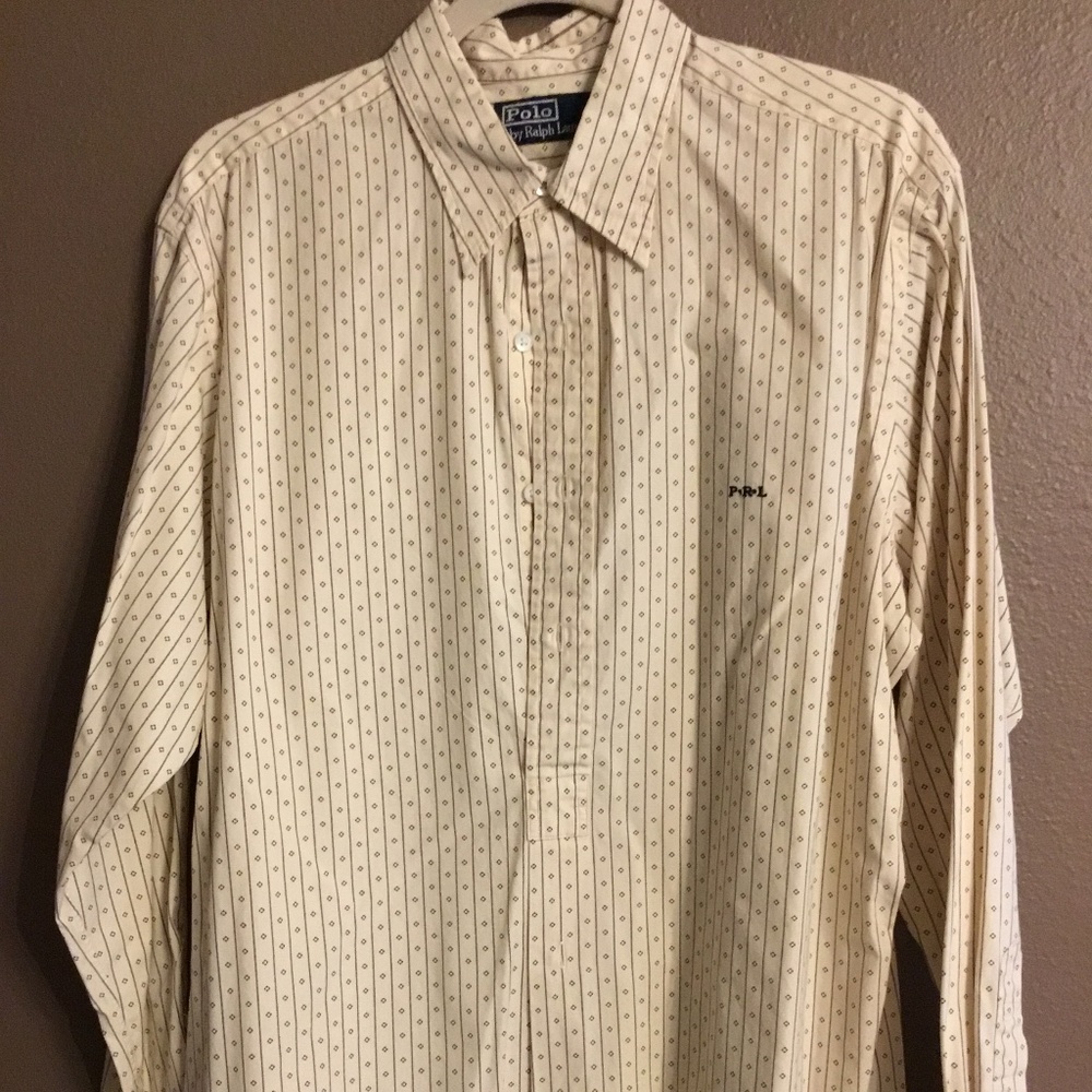 Polo Ralph Lauren cream black shirt size Large